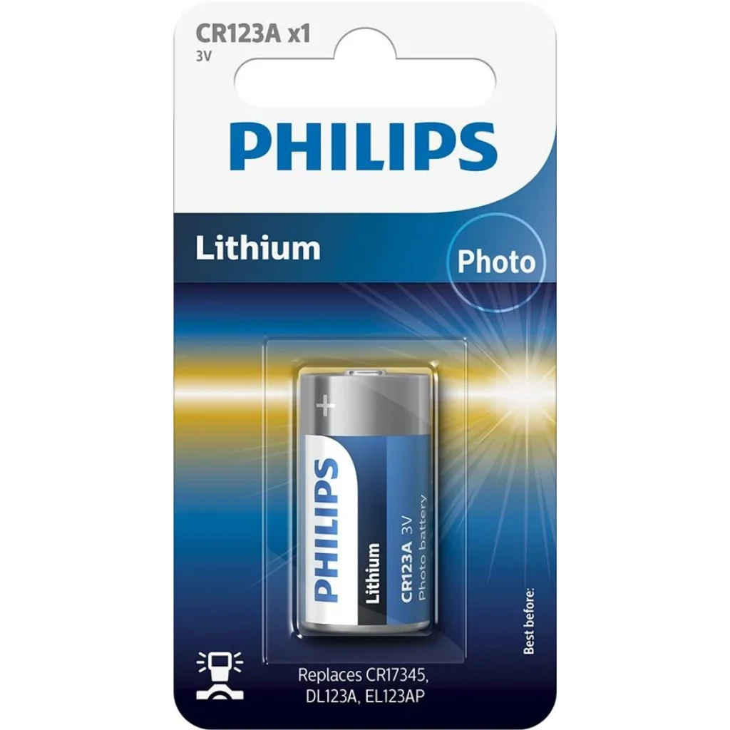 Батарейка Philips літієва CR 123A блістер, 1 шт, CR123A/01B UA